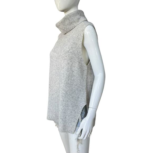 Aritzia Community Wool Yak Blend Gray Sleeveless Knit Cowl Neck Sweater Small - Picture 10 of 11